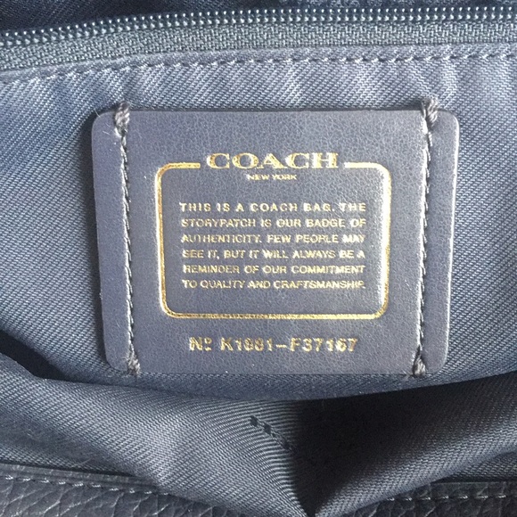 Gorgeous Coach handbag (Navy with gold hardware)! Like new. - Picture 8 of 9
